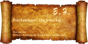 Bachmayer Hajnalka névjegykártya